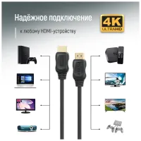 Кабель мультимедійний HDMI M to HDMI M 1.5m V2.0 4K60Hz black ColorWay (CW-CBHD078-BK) - Зображення 9