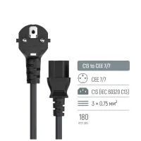 Кабель живлення C13 1.8m black ColorWay (CW-CBP082-BK) - 6
