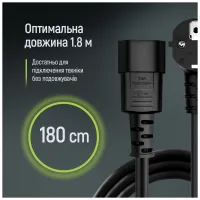 Кабель живлення C13 1.8m black ColorWay (CW-CBP082-BK) - 10