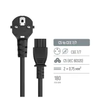 Кабель живлення C5 1.8m black ColorWay (CW-CBP083-BK) - 5