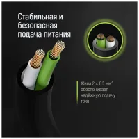 Кабель живлення C5 1.8m black ColorWay (CW-CBP083-BK) - 8