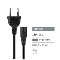 Кабель живлення C7 2m black ColorWay (CW-CBP085-BK) - 6