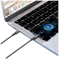 Дата кабель USB-C to USB-C 1.2m 5A 100W transparent head ColorWay (CW-CBPDCC053-BK) - 7