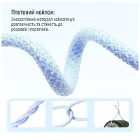 Дата кабель USB-C to USB-C 1.0m 60W 3.0А blue ColorWay (CW-CBPDCC061-BL) - 8