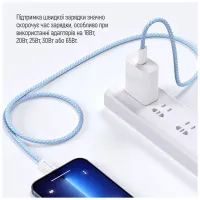 Дата кабель USB-C to USB-C 1.0m 60W 3.0А blue ColorWay (CW-CBPDCC061-BL) - 9