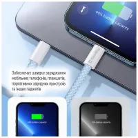 Дата кабель USB-C to USB-C 1.0m 60W 3.0А blue ColorWay (CW-CBPDCC061-BL) - 10