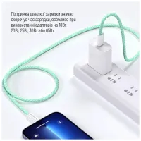 Дата кабель USB-C to USB-C 1.0m 60W 3.0А green ColorWay (CW-CBPDCC061-G) - 11