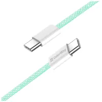 Дата кабель USB-C to USB-C 1.0m 60W 3.0А green ColorWay (CW-CBPDCC061-G) - 4
