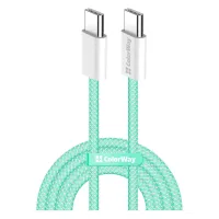 Дата кабель USB-C to USB-C 1.0m 60W 3.0А green ColorWay (CW-CBPDCC061-G) - 1