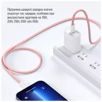 Дата кабель USB-C to USB-C 1.0m 60W 3.0А pink ColorWay (CW-CBPDCC061-P) - 9