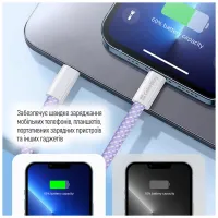 Дата кабель USB-C to USB-C 1.0m 60W 3.0А purple ColorWay (CW-CBPDCC061-PU) - 12