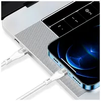 Дата кабель USB-C to USB-C 1.0m (PD Fast Charging 240W) 5А white ColorWay (CW-CBPDCC065-WT) - 11