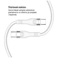 Дата кабель USB-C to USB-C 1.0m (PD Fast Charging 240W) 5А white ColorWay (CW-CBPDCC065-WT) - 7