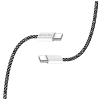 Дата кабель USB-C to USB-C 2.0m (braided cotton) (PD Fast Charging 60W) 3.0А black ColorWay (CW-CBPDCC068-BK) - 5