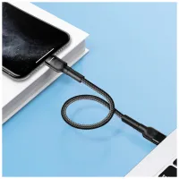 Дата кабель USB-C to Lightning 0.3m 3А black ColorWay (CW-CBPDCL054-BK) - 8