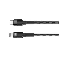 Дата кабель USB-C to Lightning 0.3m 3А black ColorWay (CW-CBPDCL054-BK) - 1