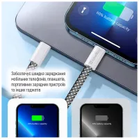 Дата кабель USB-C to Lightning 1.0m 27W black ColorWay (CW-CBPDCL061-BK) - 12