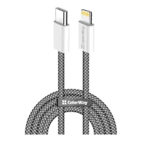 Дата кабель USB-C to Lightning 1.0m 27W black ColorWay (CW-CBPDCL061-BK) - 1