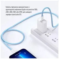 Дата кабель USB-C to Lightning 1.0m 27W blue ColorWay (CW-CBPDCL061-BL) - 11