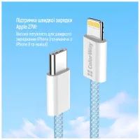 Дата кабель USB-C to Lightning 1.0m 27W blue ColorWay (CW-CBPDCL061-BL) - 9