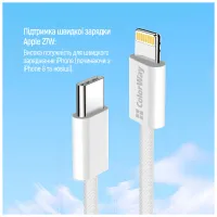 Дата кабель USB-C to Lightning 1.0m 27W grey ColorWay (CW-CBPDCL061-GR) - 9
