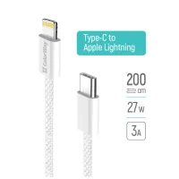 Дата кабель USB-C to Lightning 2.0m PD 27W braided gray ColorWay (CW-CBPDCL068-GR) - Зображення 1