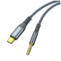 Кабель мультимедійний USB-C to 3.5mm M 1.2m gray ColorWay (CW-CBPDJ071-G) - 3
