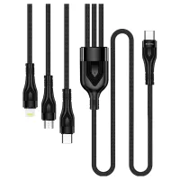 Дата кабель USB-C to Lightning + Micro 5P + USB-C 1.2m 3.0A (PD60W data) Black ColorWay (CW-CBPDU3060-BK) - 2