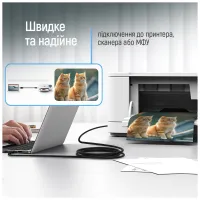 Кабель для принтера USB 2.0 AM/BM 3.0m black ColorWay (CW-CBUB073-BK) - 7