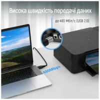Кабель для принтера USB 2.0 AM/BM 3.0m black ColorWay (CW-CBUB073-BK) - 8