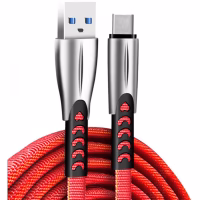 Дата кабель USB 2.0 AM to USB-C 1.0m zinc alloy red ColorWay (CW-CBUC012-RD) - Image 1