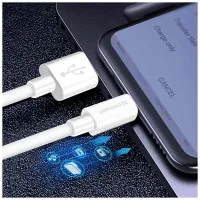 Дата кабель USB 2.0 AM to USB-C 1.0m 5A white ColorWay (CW-CBUC019-WH) - 7