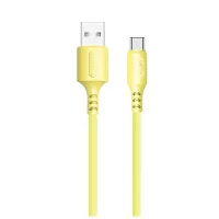 Дата кабель USB 2.0 AM to USB-C 1.0m soft silicone yellow ColorWay (CW-CBUC043-Y) - 1