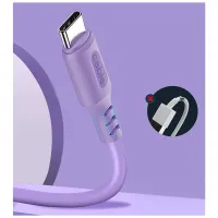 Дата кабель USB 2.0 AM to USB-C 1.0m soft silicone violet ColorWay (CW-CBUC044-PU) - 3