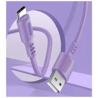 Дата кабель USB 2.0 AM to USB-C 1.0m soft silicone violet ColorWay (CW-CBUC044-PU) - 4