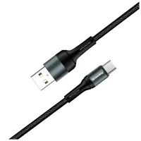 Дата кабель USB 2.0 AM to USB-C 1.0m nylon black ColorWay (CW-CBUC045-BK) - 3