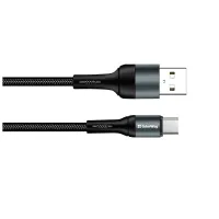 Дата кабель USB 2.0 AM to USB-C 1.0m nylon black ColorWay (CW-CBUC045-BK) - 4