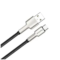 Дата кабель USB 2.0 AM to USB-C 1.0m head metal black ColorWay (CW-CBUC046-BK) - 2