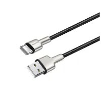Дата кабель USB 2.0 AM to USB-C 1.0m head metal black ColorWay (CW-CBUC046-BK) - 1