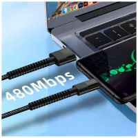 Дата кабель USB 2.0 AM to USB-C 1.0m 2.4А black ColorWay (CW-CBUC063-BK) - 8