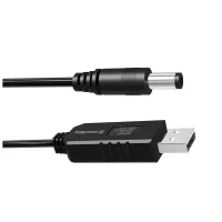 Кабель живлення USB to DC 5.5x2.5mm 12V 1.0m black ColorWay (CW-CBUD067-BK) - Зображення 3