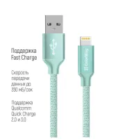 Дата кабель USB 2.0 AM to Lightning 2.0m mint ColorWay (CW-CBUL007-MT) - 3