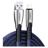 Дата кабель USB 2.0 AM to Lightning 1.0m zinc alloy blue ColorWay (CW-CBUL010-BL) - 1