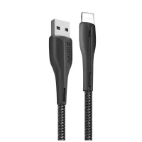Дата кабель USB 2.0 AM to Lightning 1.0m led black ColorWay (CW-CBUL034-BK) - 2