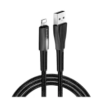 Дата кабель USB 2.0 AM to Lightning 1.0m zinc alloy + led black ColorWay (CW-CBUL035-BK) - 2