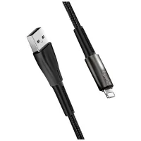 Дата кабель USB 2.0 AM to Lightning 1.0m zinc alloy + led black ColorWay (CW-CBUL035-BK) - 6