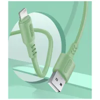 Дата кабель USB 2.0 AM to Lightning 1.0m soft silicone green ColorWay (CW-CBUL042-GR) - 3