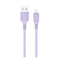 Дата кабель USB 2.0 AM to Lightning 1.0m soft silicone violet ColorWay (CW-CBUL044-PU) - Зображення 1