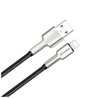 Дата кабель USB 2.0 AM to Lightning 1.0m head metal black ColorWay (CW-CBUL046-BK) - 2