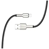 Дата кабель USB 2.0 AM to Lightning 1.0m head metal black ColorWay (CW-CBUL046-BK) - 6